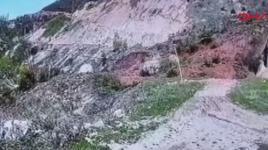 Tokat’ta toprak kayması kamerada