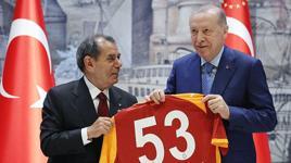 Cumhurbaşkanı Recep Tayyip Erdoğan, Süper Lig şampiyonu Galatasaray'ı kabul etti