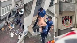 Kağıthane’de sinir krizi geçirdi evin camlarını kırıp eşyaları sokağa attı