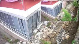 Görüntüler Amasya'dan! Duvarın yıkılma anı kamerada