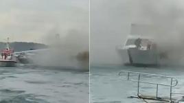 Bebek sahili açıklarında teknede yangın çıktı