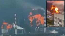 Rusya'nın kalbinde petrol rafinerisi vuruldu! Bölgeden dumanlar yükseliyor: Sıcak görüntü