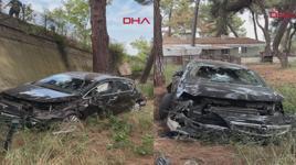 Aynı yöne giden otomobiller çarpıştı
