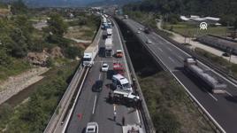 Anadolu Otoyolu Düzce kesimindeki zincirleme kaza ulaşımı aksattı