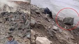 Ağrı Dağı’nda heyelan! Dağcılar üzerine yuvarlanan dev kayalardan kaçarak kurtuldu