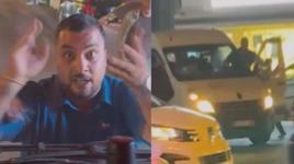 Bağcılar'da trafikte midibüs şoförünü tehdit eden sürücü kamerada
