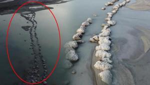 Kuş cenneti’ olarak bilinen Arin Gölü’nde inanılmaz manzara Sular çekilince ortaya çıktı