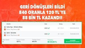 Geri dönüşleri bildi 840 oranla 120 TLye 88 bin TL kazandı