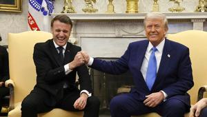 Macron, Trump görüşmesi ile ilgili konuştu: Çok umutlu geçmedi