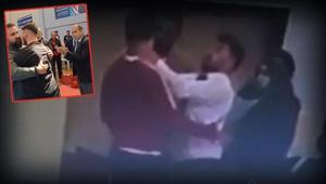 Şok görüntüler Görevlilerle tartışan antrenöre hakem kafa attı