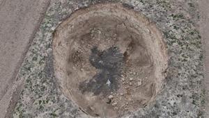 Konyada korku dolu anlar Daha önce doldurulmuştu O obruk yeniden çöktü