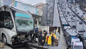Avcılarda metrobüsler çarpıştı Yaralılar var