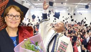 Torunu izledi, o kep attı 63 yaşında mezun oldu