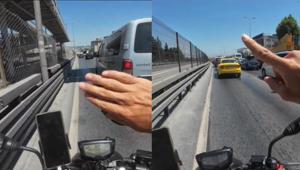 Motokuryenin ambulansa yol açma çabası kameralara yansıdı