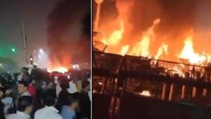 Hindistanda bir aracın patlaması sonucu çok sayıda araç alev aldı: 8 ölü