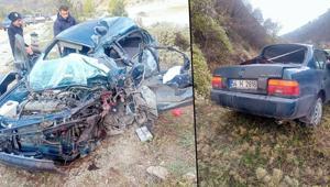Boluda kamyon ile otomobil çarpıştı: 1 ölü, 1 yaralı