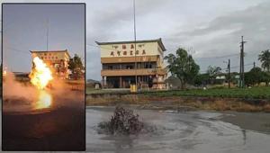 Tayvanda çamur volkanı patladı Alevler 2 metreye kadar yükseldi