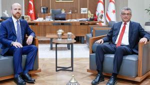 KKTC Cumhurbaşkanı Erhürman, İBTAV Mütevelli Heyeti Üyesi Bilal Erdoğanı kabul etti