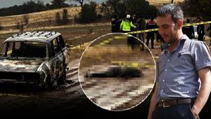 Yanmış otomobilin yanında başsız erkek cesedi bulundu Polis kesik başı arıyor