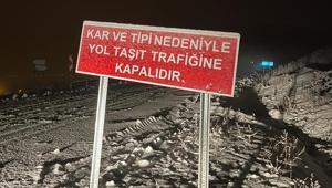 Kara kış fena vurdu Ekipler yol girişine taşıt trafiğine kapalıdır tabelası astı