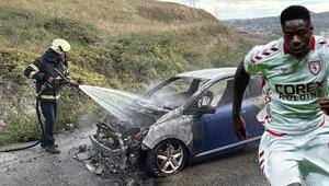 Musabanın kullandığı otomobil alev aldı