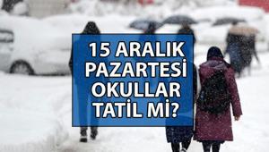 15 ARALIK OKULLAR TATİL Mİ Yarın okullarda kar tatili var mı Kar tatili olan il ve ilçeler hangileri