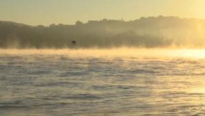 İstanbul Boğazında kaydedildi Denizden buhar yükseldi