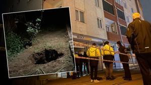 Kocaelide tedirgin eden olay Giriş kısmında çukur oluşan 5 katlı bina tahliye edildi