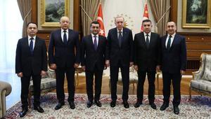 Cumhurbaşkanı Erdoğan, Cumhurbaşkanlığı Külliyesi’nde Özbekistanlı bakanlar ve güvenlik yetkililerini kabul etti