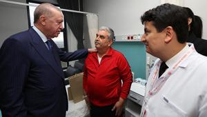Cumhurbaşkanı Erdoğan, Aydın Şehir Hastanesinde tedavi gören vatandaşları ziyaret etti