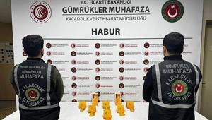 Haburda ayakkabı içerisinde 41 kilo altın ele geçirildi