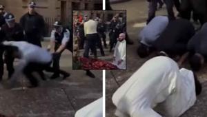 Namaz kılan protestoculara sert müdahale Avustralyada sokaklar karıştı