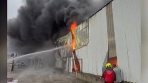 Balıkesirde depoda yangın paniği