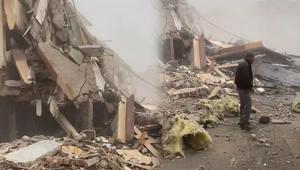 Küçükçekmece’de kontrollü yıkım facianın eşiğinden döndü Bina yan apartmanın üzerine devrildi