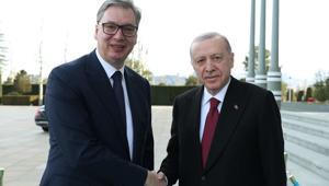 Cumhurbaşkanı Erdoğan, Sırbistan Cumhurbaşkanı Vucic’i Külliye’de resmi törenle karşıladı