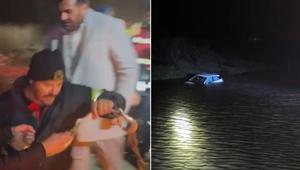 Adıyaman’da sel felaketi Otomobil suya gömüldü, vatandaşlar halatlarla kurtarıldı