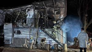 Uşakta korkunç olay Prefabrik evde çıkan yangında karı koca öldü