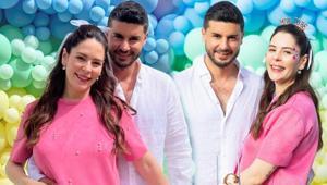 İç ısıtan kare Berk Oktay ve Yıldız Çağrı Atiksoy çiftinden mutlu aile pozu