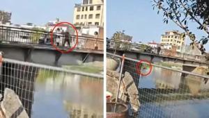 Karısıyla tartışırken çocuğunu köprüden attı Korkunç olay kameralarda