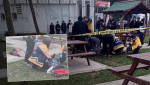 Esenyurtta parkın ortasında dehşete düşüren olay Önce eşine sonra kendine sıktı