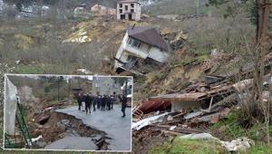 Orduda heyelan: Evler yıkıldı, yol çöktü Bölgeye giriş-çıkış kapandı