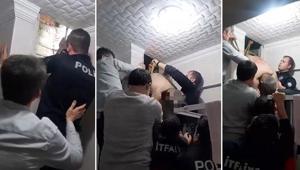 Boşanma aşamasındaki eşinin evine girmek istedi, havalandırma boşluğunda sıkıştı