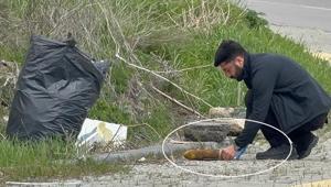 Sivasta yol kenarında havan topu mermisi olduğu değerlendirilen mühimmat bulundu