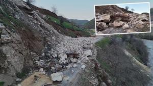 Bingölde korkutan heyelan Yol ulaşıma kapandı