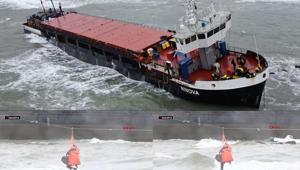 Sakaryada karaya oturan gemide kurtarma operasyonu