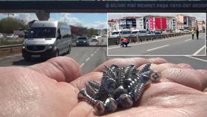 Yer: İstanbul 4 kilometre boyunca yola saçıldı; onlarca aracın lastiği patladı