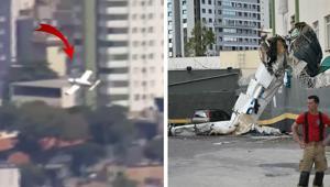 3 katlı apartmana uçak çarptı Akılalmaz kaza anları kamerada: Ölüler var