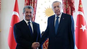 Cumhurbaşkanı Erdoğan, IKBY Başbakanı Mesrur Barzaniyi kabul etti