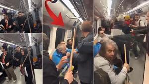Galatasarayın şampiyonluk kutlamasında ortalık karıştı Metroda oklava şoku