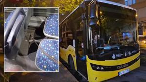 İETT otobüsünde şoke eden olay İnşaat demiri otobüsün altını deldi, yolcu yaralandı